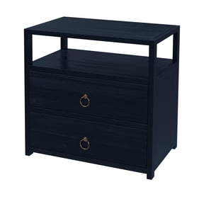 Butler Specialty Lark Navy Blue 2 Drawer Wide Nightstand