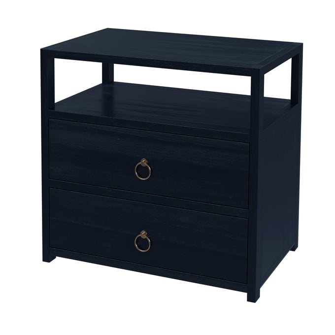 Butler Specialty Lark Navy Blue 2 Drawer Wide Nightstand BSF-5670291