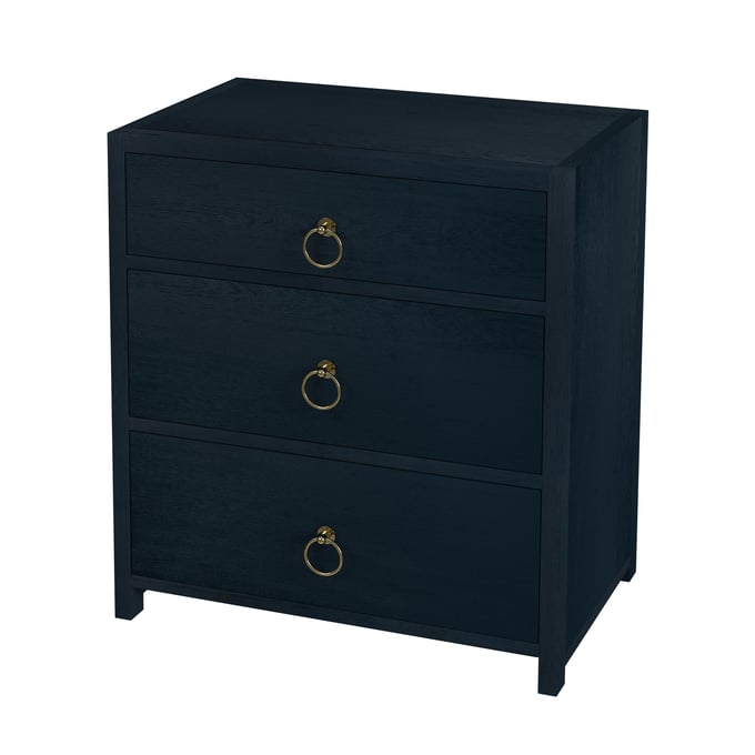 Butler Specialty Lark Navy Blue 3 Drawer Nightstand BSF-5671291