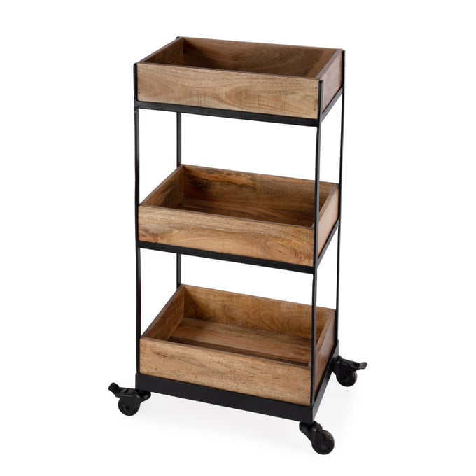 Butler Specialty Fulham Light Brown Rustic 3 Tier Serving Cart BSF-5685330