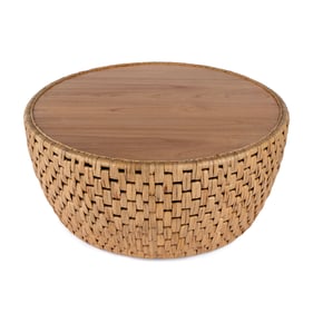 Butler Specialty Captiva Natural Round Rattan Drum Coffee Table