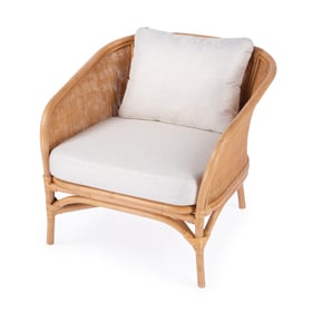 Butler Specialty Captiva Natural Rattan Upholstered Accent Chair