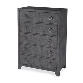 Butler Specialty Bar Harbor Gray 5 Drawer Raffia Chest