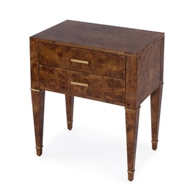 Butler Specialty Kai Light Brown Traditional Burl 2 Drawer End Table