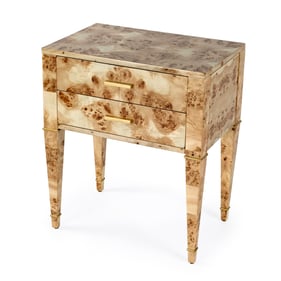 Butler Specialty Kai Light Brown Burl 2 Drawer End Table