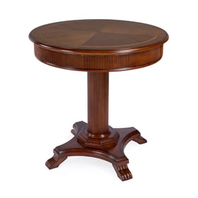 Butler Specialty Ellsworth Brown Ribbed Pedestal Foyer Table