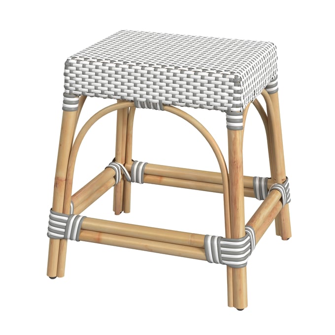 Butler Specialty Robias Gray White Rattan 18 Inch Dining Stool BSF-5746266