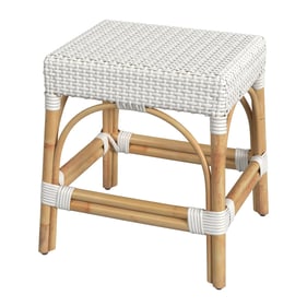 Butler Specialty Robias White Rattan 18 Inch Dining Stool