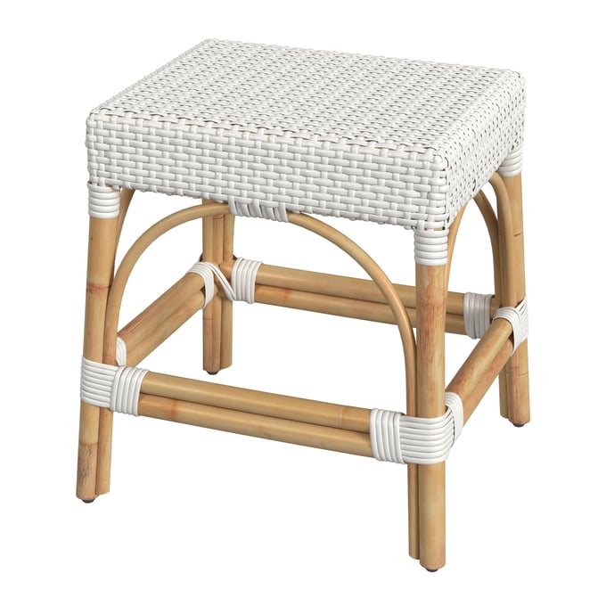 Butler Specialty Robias White Rattan 18 Inch Dining Stool BSF-5746304