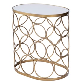 Butler Specialty Talulah Gold Oval Marble Side Table