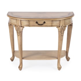 Butler Specialty Kimball Beige 36 Inch Demilune Wood Console Table with Sto...