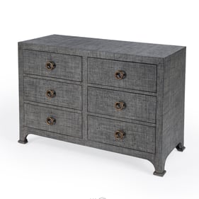 Butler Specialty Chatham Charcoal Raffia 6 Drawer Dresser