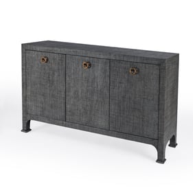 Butler Specialty Chatham Charcoal 3 Drawer Raffia Sideboard