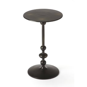 Butler Specialty Zora Black Distressed Iron Pedestal Side Table