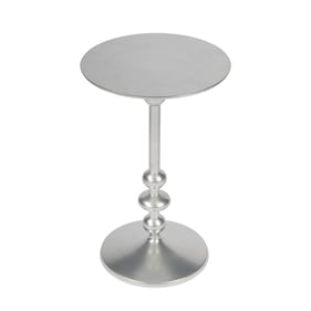 Butler Specialty Zora Silver Iron Pedestal Side Table