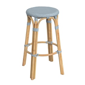 Butler Specialty Tobias Baby Blue Round Rattan 30 Inch Bar Stool