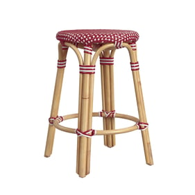 Butler Specialty Tobias Red White Rattan 24 Inch Counter Stool