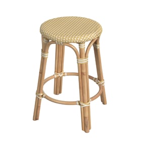 Butler Specialty Tobias Yellow White Rattan 24 Inch Counter Stool