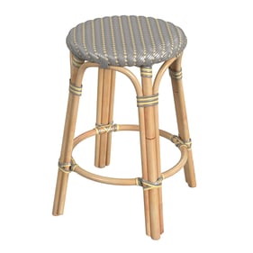 Butler Specialty Tobias Grey Yellow Rattan Round Counter Stool