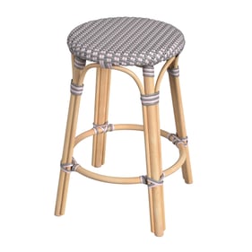 Butler Specialty Tobias Grey Pink Rattan Round Counter Stool