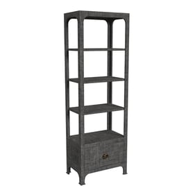 Butler Specialty Chatham Gray 3 Shelf Natural Raffia Etagere Bookcase