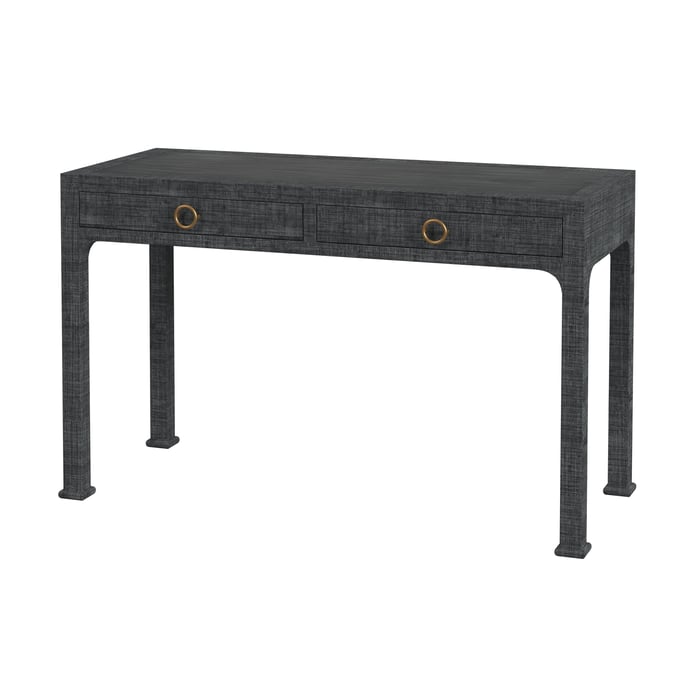 Butler Specialty Chatham Charcoal Raffia and Wood 2 Drawer Desk BSF-9746420