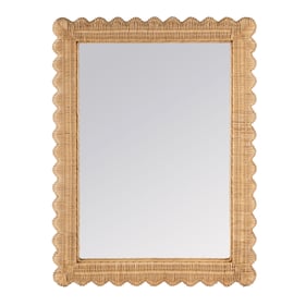 Butler Specialty Flora Light Brown Rectangular Scalloped Wall Mirror