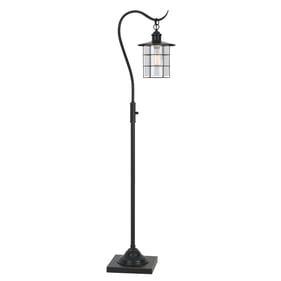 Cal Lighting Silverton Dark Bronze Floor Lamp with Glass Shade