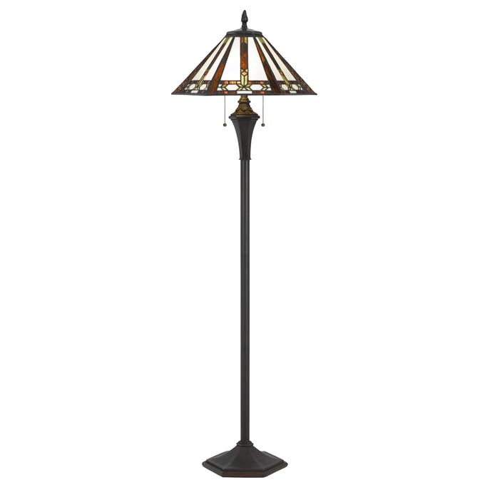 Cal Lighting Tiffany Black Floor Lamp CAL-BO-2717FL