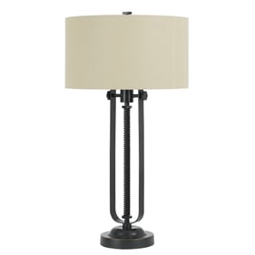 Cal Lighting Foggia Bronze 150W 3 Way Metal Table Lamp with Hardback Burlap...