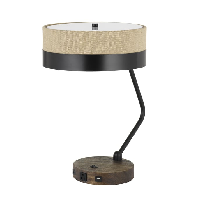 Cal Lighting Parson Black Desk Lamp with 2 USB Ports CAL-BO-2758DK-BK