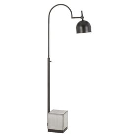 Cal Lighting Beaumont Black 60W Metal Floor Lamp with Cement Base