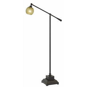 Cal Lighting Brandon Dark Bronze 60W Metal Floor Lamp with Glass Shade