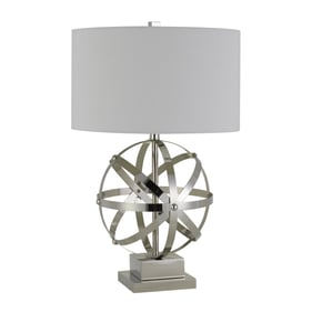 Cal Lighting Vittoria Brushed 150W 3 Way Metal Table Lamp