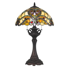 Cal Lighting Tiffany 25 Inch Height Resin Table Lamp