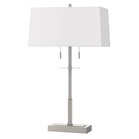 Cal Lighting Norwich Brushed Metal Table Lamp with Fabric Shade