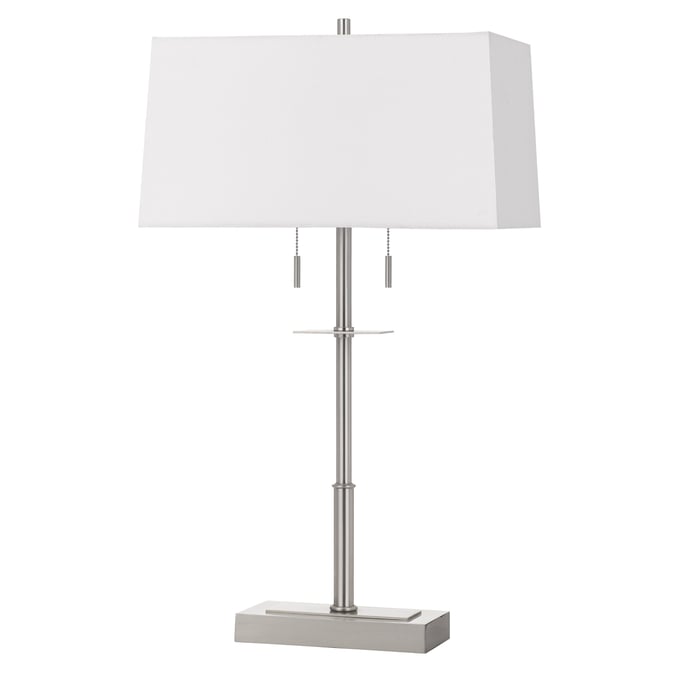 Cal Lighting Norwich Brushed Metal Table Lamp with Fabric Shade CAL-BO-2802TB