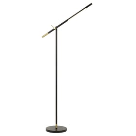 Cal Lighting Virton Black Antique Brass 68 Inch Height Metal Floor Lamp