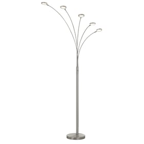 Cal Lighting Cremona Brushed Integrated LED Metal Arc Floor Lamp