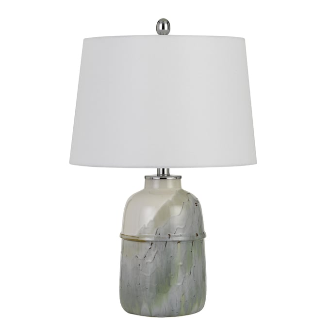 2 Cal Lighting Vittoria Pale Mint Green Ceramic Table Lamps with Hardback Fabric Shades CAL-BO-2882TB-2