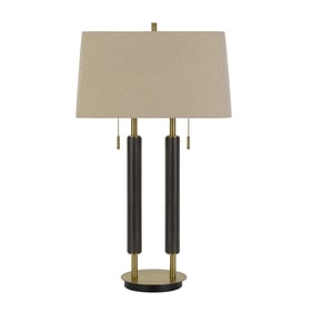 Cal Lighting Avellino Antique Brass Expresso Desk Lamp with Rectangular Bur...