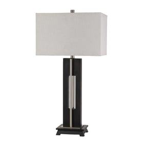 Cal Lighting Glenview Black Expresso Table Lamp with Rectangular Fabric Sha...