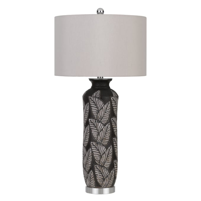 Cal Lighting Shiloh Black Silver 150W 3 Way Ceramic Table Lamp CAL-BO-2913TB