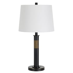 Cal Lighting Summerfield Bronze 150W 3 Way Table Lamp with Hardback Taper D...