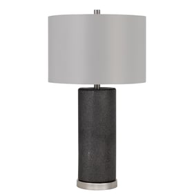 Cal Lighting Graham Black 150W 3 Way Ceramic Table Lamp with Hardback Drum ...