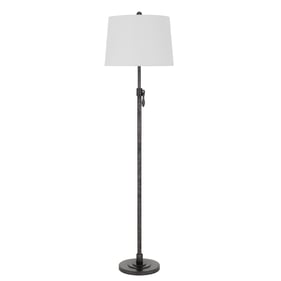 Cal Lighting Riverwood Antique Silver Adjustable Floor Lamp with Hardback T...