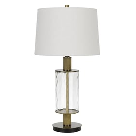 Cal Lighting Morrilton Light Oak 150W 3 Way Table Lamp with Hardback Taper ...