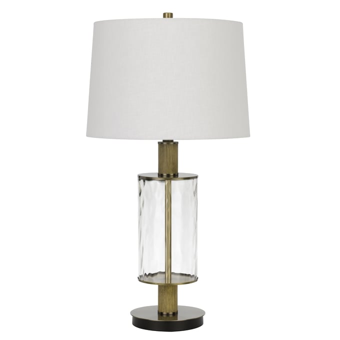 Cal Lighting Morrilton Light Oak 150W 3 Way Table Lamp with Hardback Taper Drum Fabric Shade CAL-BO-2988TB