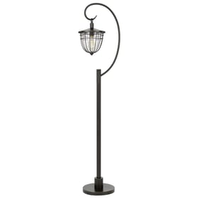 Cal Lighting Alma Dark Bronze 60W Downbridge Lantern Style Floor Lamp