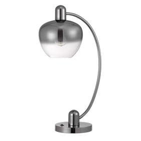 Cal Lighting Brookline Gun Metal 40W Arc Table Lamp with On Off Rocker Swit...